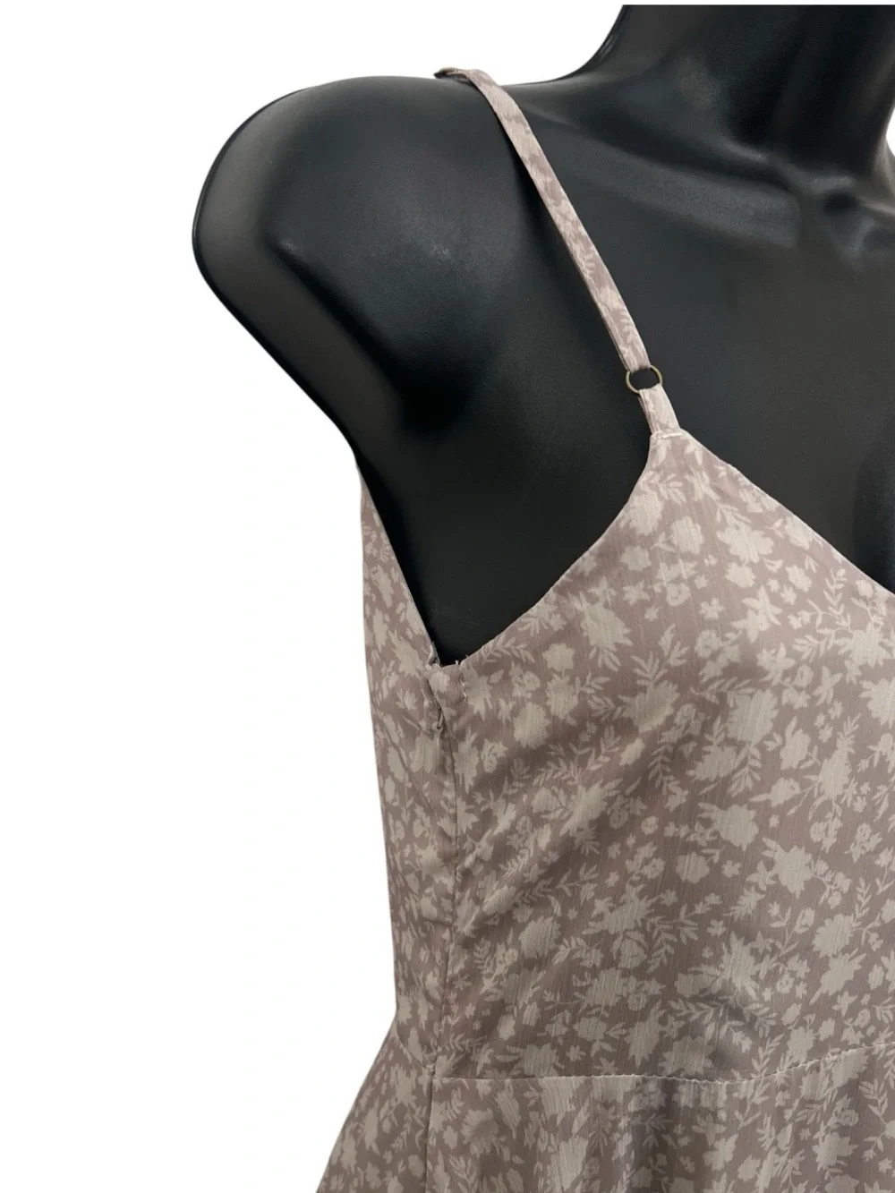 Mia Joy Athena XS Taupe Floral Handkerchief Hem Midi Dress Boho Cottagecore